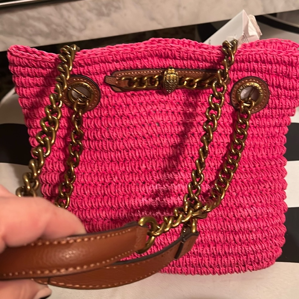 NWT Kurt Geiger London Chelsea Raffia Tote - Pink